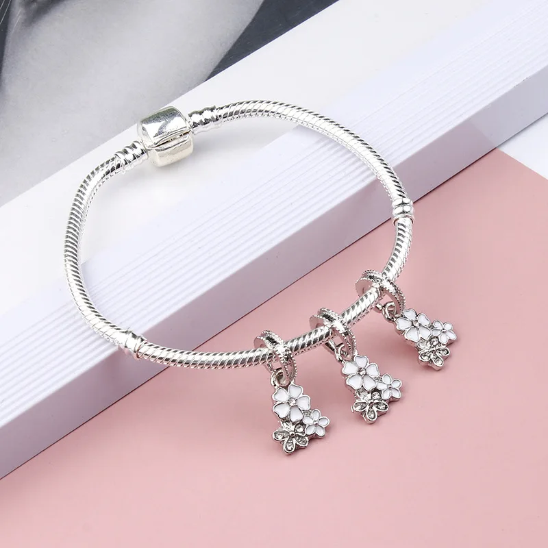 Эмалированные подвески в виде цветов и цветков вишни для браслета pandora