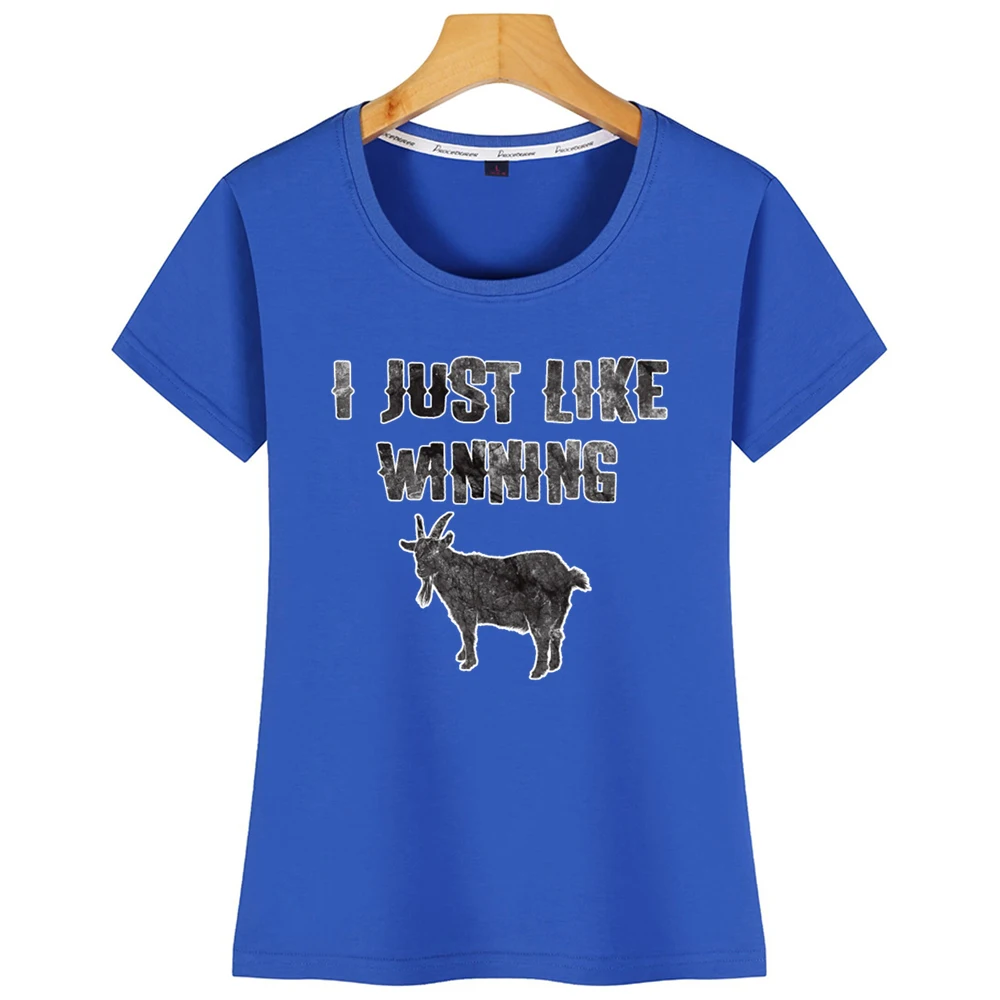 Топы футболка для женщин с надписью I Just Like Wanning Farm Joke Goat Ram Lover повседневная черная