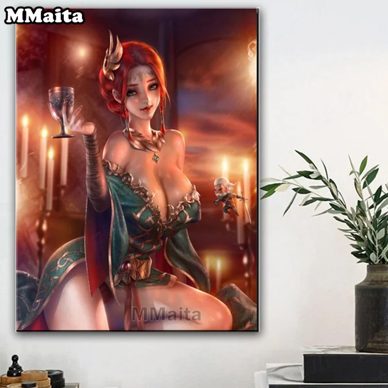 

Алмазная живопись coquetфетиш девушка портрет 5d Сделай Сам Вышивка крестиком Мозаика картины Стразы сексуальная женщина украшение для дома ...