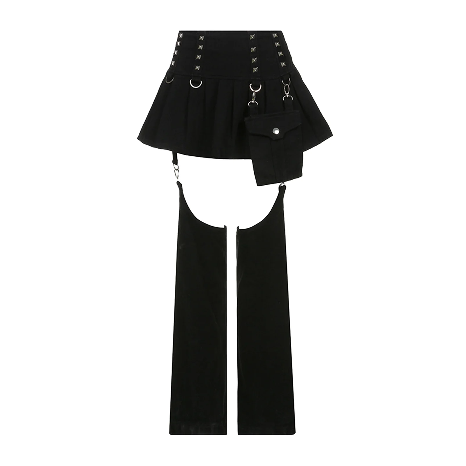 

Womens Gothic Mini Skirts Goth Pleated Skirts Punk Skirt Streetwear