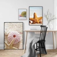 wall art canvas painting starfish colorful shell sea landscape nordic posters and prints wall pictures for living room