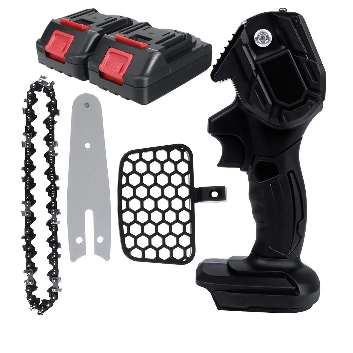 

288V 1200W 4 Inch Mini Electric Chain Saw With 2 Battery Rechargeable Woodworking Pruning One-handed Logging Power Tool