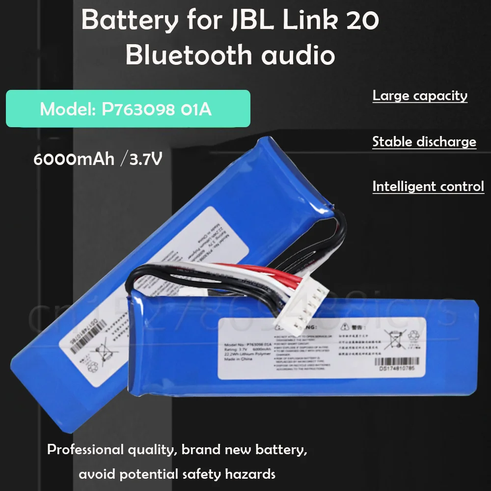 3 7 в 6000 мАч P763098 01A литиевые сменные батареи для JBL Link 20 Link20 динамик Портативный