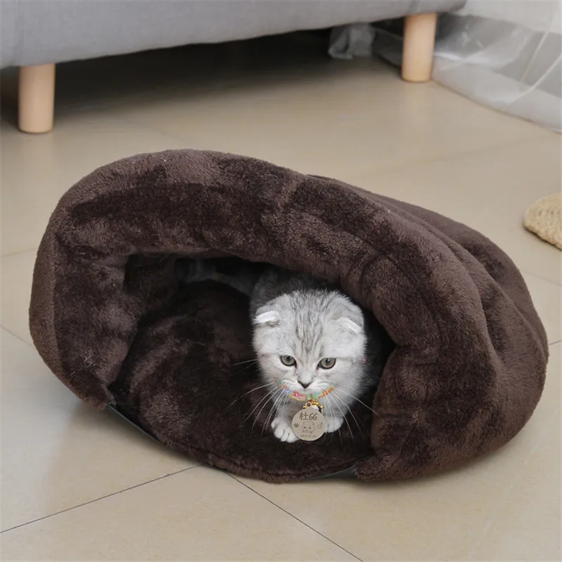 

Warm Dog Bed Cat Mat Round Plush House Sofa Soft Sleeping Pet Basket For Dogs Cats Nest 2 In 1 Pet Bed Pet Cushion Supplies