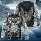 Мужская толстовка Vikings - Odin Tatoo с 3D принтом, уличная одежда с животными, осенняя толстовка с капюшоном, повседневная куртка унисекс, спортивные костюмы WJR02
