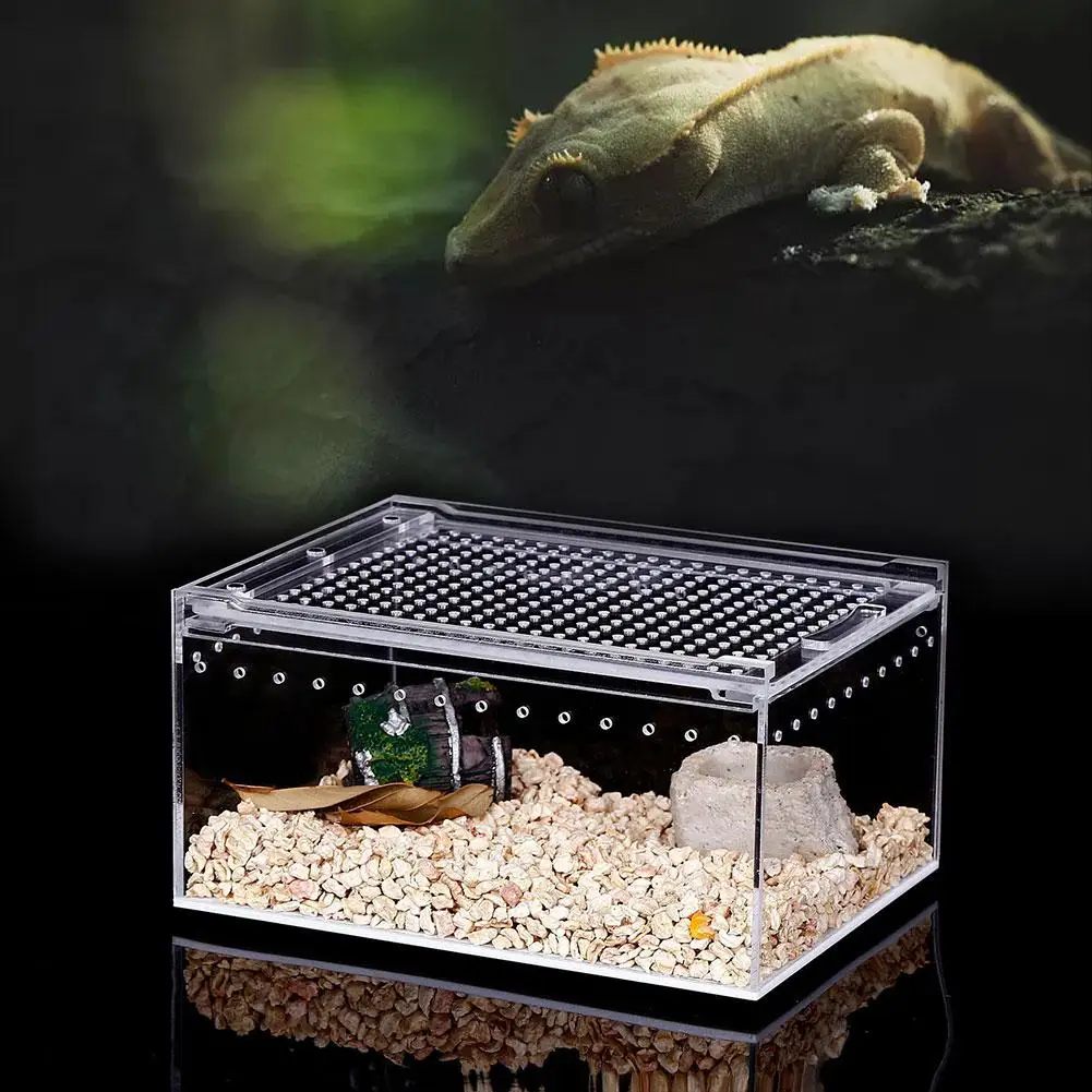 

Reptile breeding box Clear Acrylic Reptile Feeding Box Multipurpose Terrarium Insect Tarantulas Amphibians Caterpillars Snail