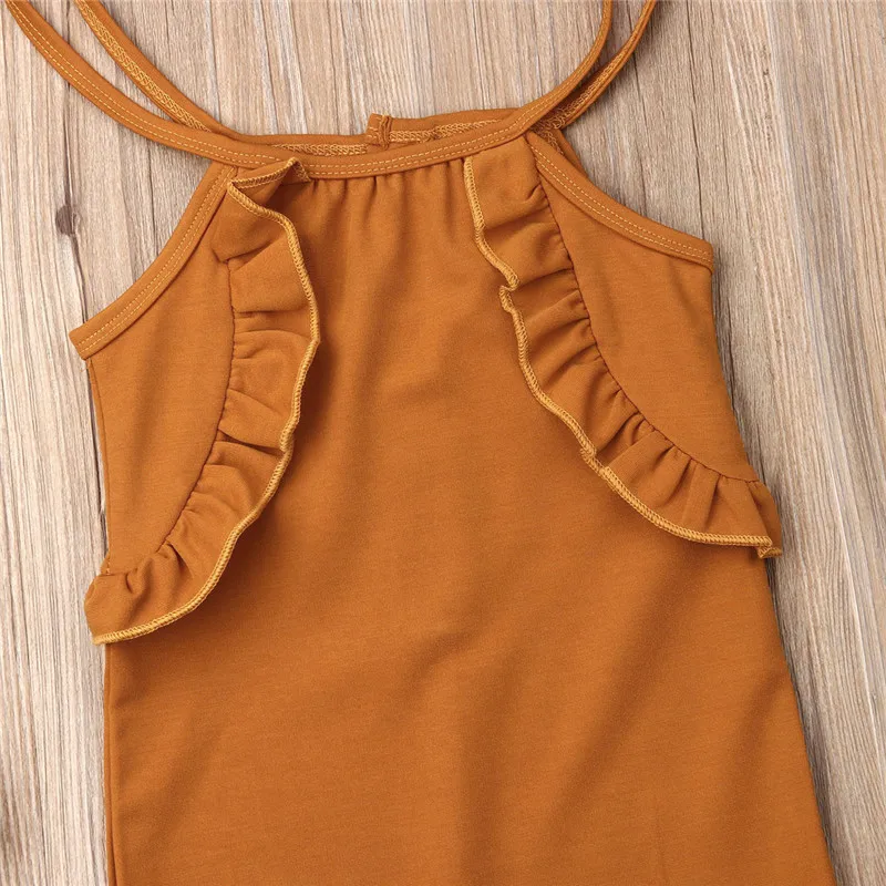 Летний детский комбинезон без рукавов для маленьких девочек хлопковый одежда От