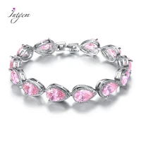 water drop shape cubic zirconia bracelet bangle for women 925 silver chain charm bracelet engagement wedding gift wholesale
