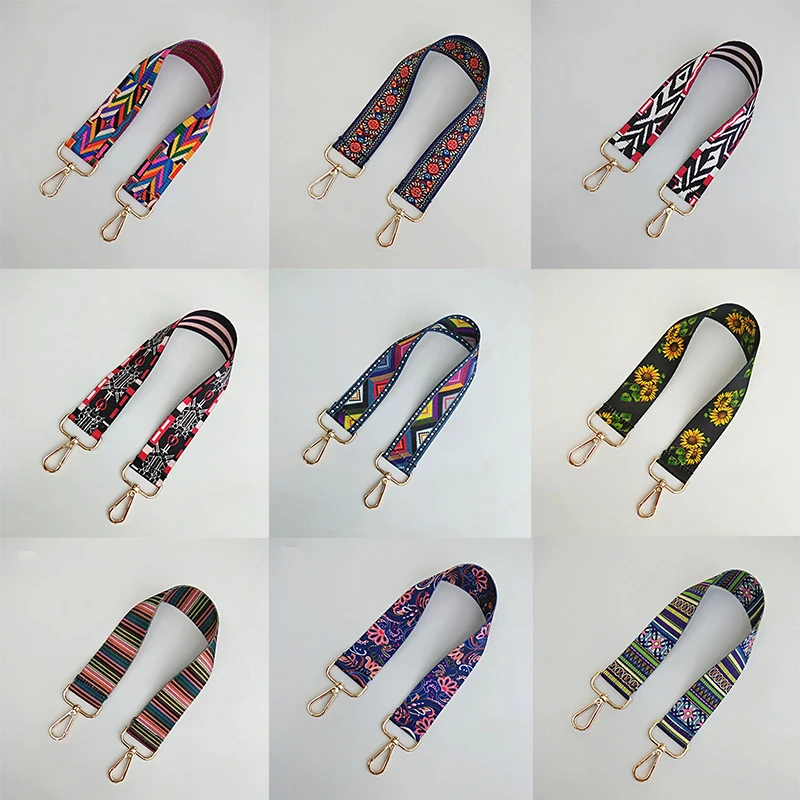 

Rainbow Adjustable Canvas Bag strap Handbag handles Belt Wide Shoulder Bag Strap Replacement Adjustable Belt for Bag accessories