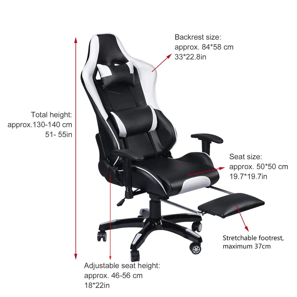 Гоночное игровое офисное кресло компьютерный стол вращающееся на 360 градусов с