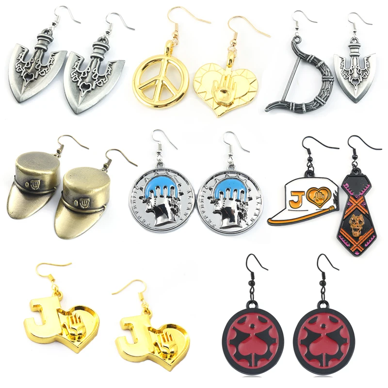 Длинные серьги-подвески в виде маски Джоджо из аниме Невероятные приключения |