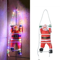 60cm climbing rope ladder christmas luminous elderly christmas pendant hanging doll tree ornaments outdoor home decoration