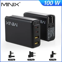 minix neo p2 100w charger gan fast charger 4 ports 2usb c2usb a quick charger euauuk plug adapter for iphone ipad