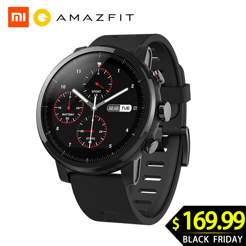 Оригинальные Amazifit Huami Stratos+ смарт-часы с кожаным ремешком
