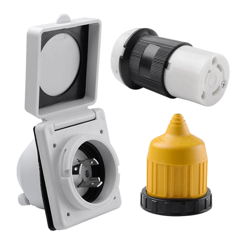 

3 шт. 125 В Rv силовой штепсель с поворотным замком на входе 30Amp гнездовой Фиксатор с крышкой Rv Разъем питания Водонепроницаемый Чехол Набор