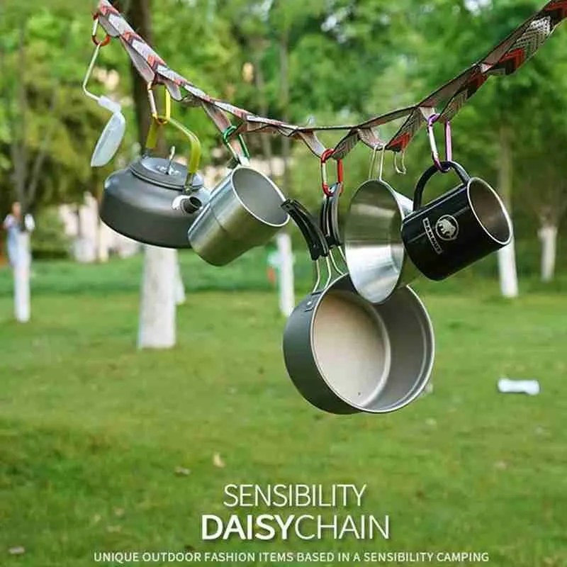 

Outdoor Camping Lanyard Tent Rope Storage Accessories Chain Lengthened Binding Rope Strap Clothesline Hook Up For Camping