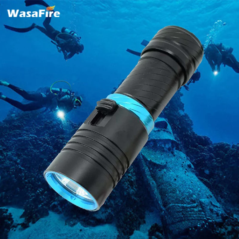 Фото Светодиодный фонарик для подводного плавания 3800 лм XM-L2 фотовспышка фонарь 100 м