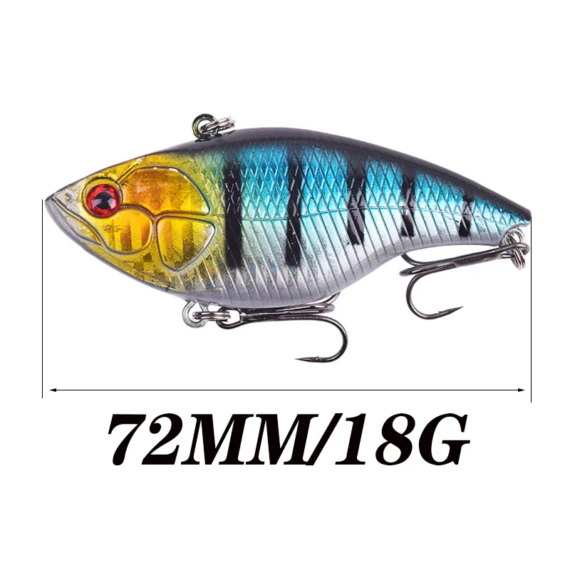 1Pcs Jerkbait Sinking VIB Fishing Lures 7.2cm 18g Laser Plastic Vibration Fishing Bait For Pike Bass Musky Wobbler Pesca Tackle