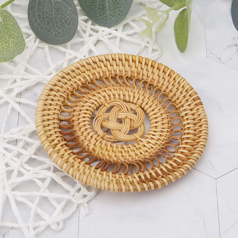Креативные Круглые Подставки из ротанга коврик для чашек подставка под тарелку