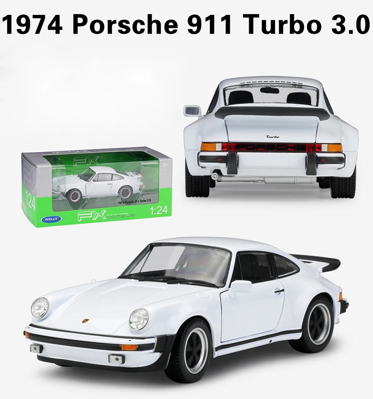 WELLY литой автомобиль 1:24 классический металлический 1974 Porsche 911 Turbo3.0 спортивный автомобиль игрушечный автомобиль из сплава модель игрушки для детей Коллекция подарков