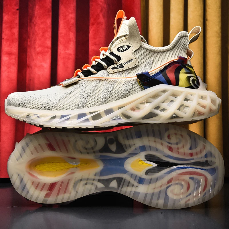 

Summer 2021 Fashion Men Shoes Sneakers High Quality Trendy Breathable Casual White Shoes Luminous Male Sneaker