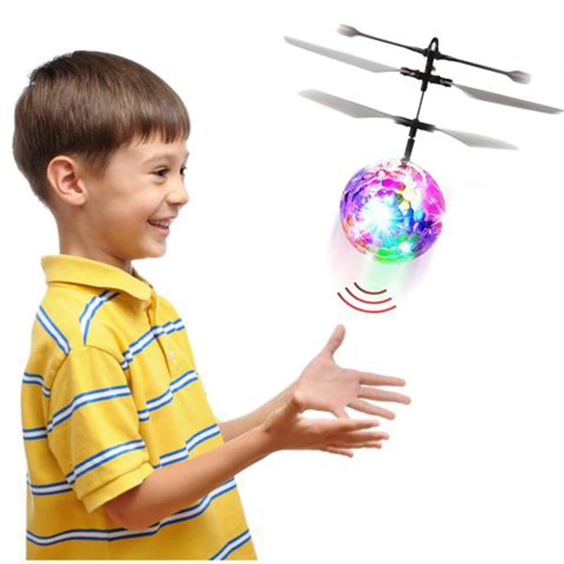 

Flying Ball Induction Colorful RC Helicopter LED Light Flash Glowing Hover Discolored Toy Shining Drone Game Kids Christmas Gift