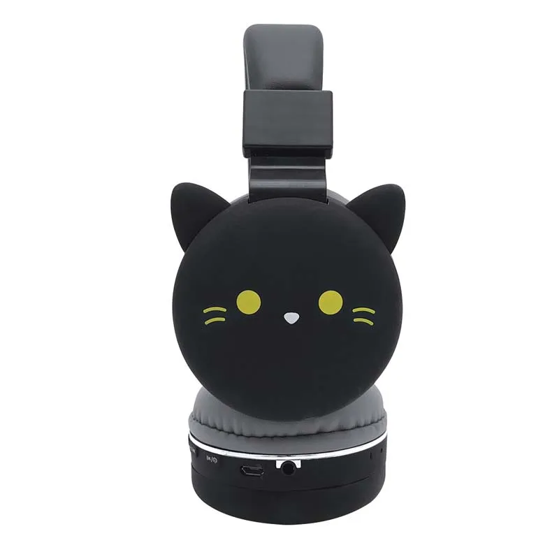 Cat JINSERTA, детские наушники, беспроводная Bluetooth гарнитура, стерео музыка, складные, регулируемые, с рисунком кота, наушники с микрофоном - Цвет: Cat