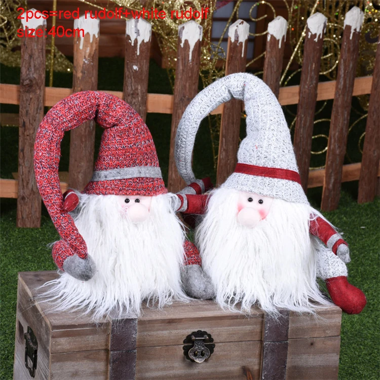 2pcs 245 Рождественские украшения, выдвижные фигурки-подставки, 3 шт., Санта Клаус+ Снеговик+ лось, Рождественские куклы, аксессуары для украшения дома и офиса - Цвет: 2pcs 245