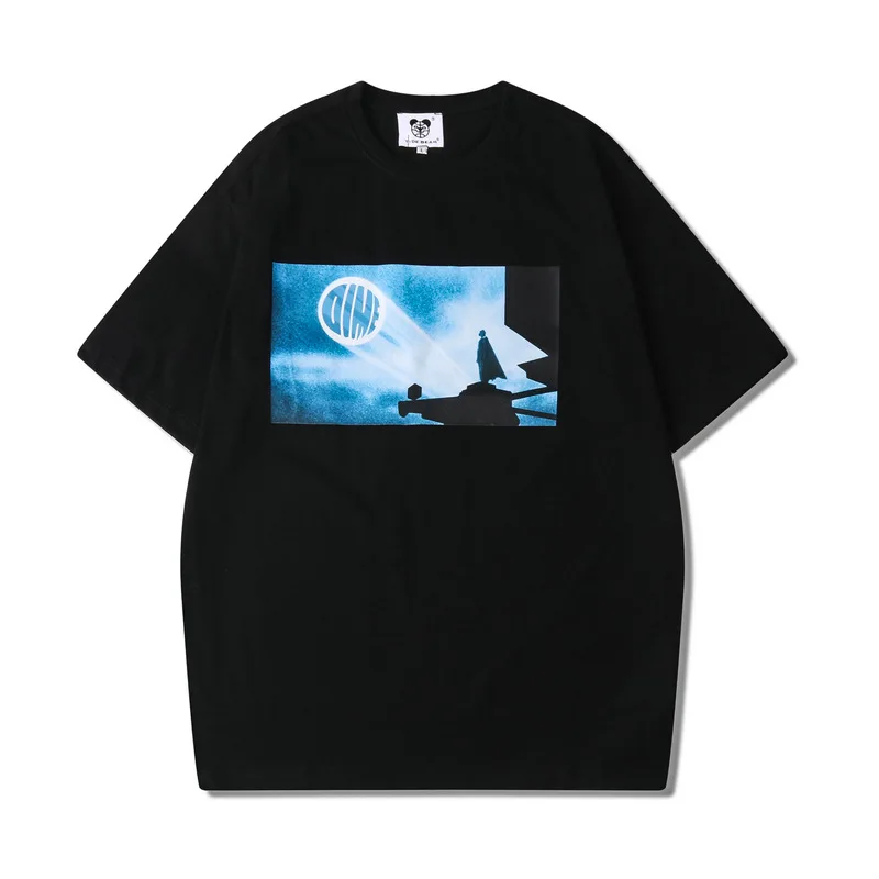 

Футболки с мультяшным аниме принтом для мужчин и женщин, уличная одежда в стиле хип-хоп и панк, свободные хлопковые футболки унисекс, модная ...