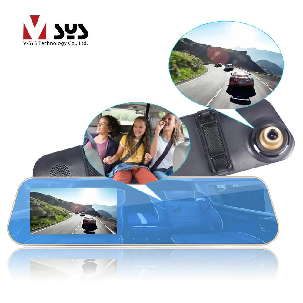 SYS VSYS двойная камера s зеркало заднего вида DVR Передняя 2K 1296P+ 720P внутренняя камера безопасности для салона автомобиля, такси Uber