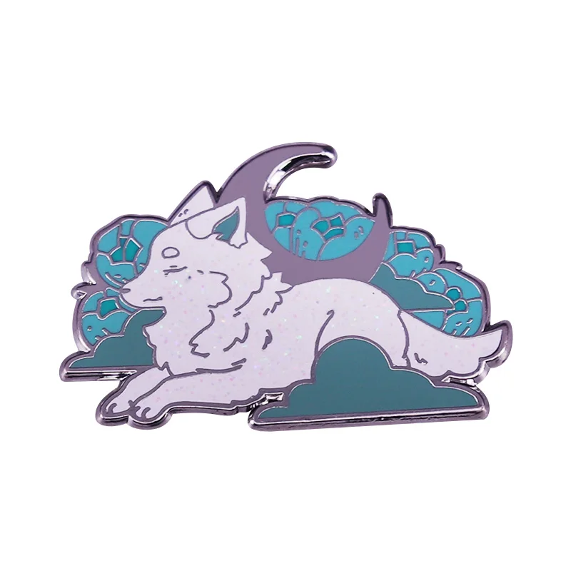 Эмалированная шпилька с изображением красивой фантастической белой арктической