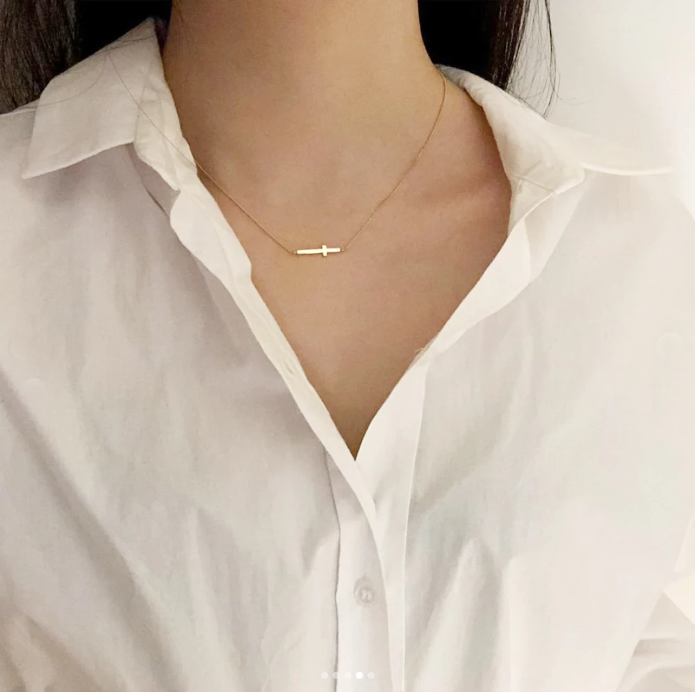 Ожерелье женское из серебра 925 пробы с крестом | Украшения и аксессуары