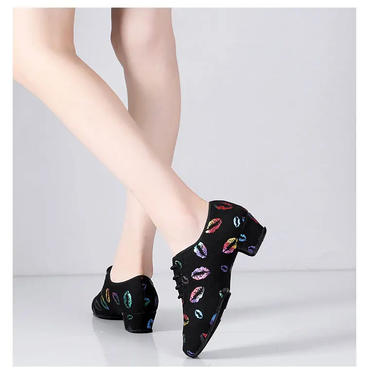 Туфли женские из ткани Оксфорд с пяткой 5 см для латиноамериканских танцев |