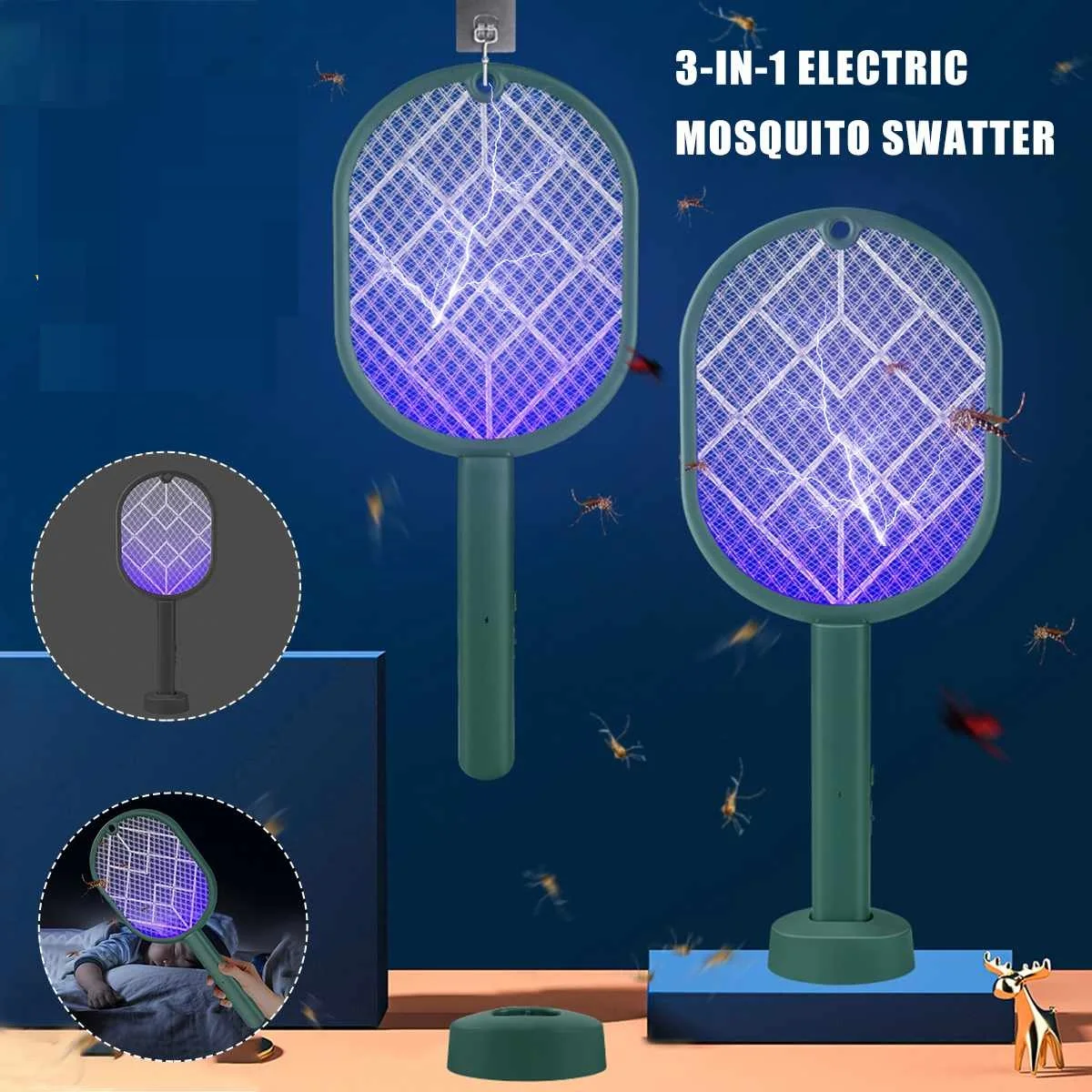 

Electric Mosquito Killer Electric Mosquito Swatter Usb Charging Summer Fly Swatter Trap Flies Insect Killer Pest Control