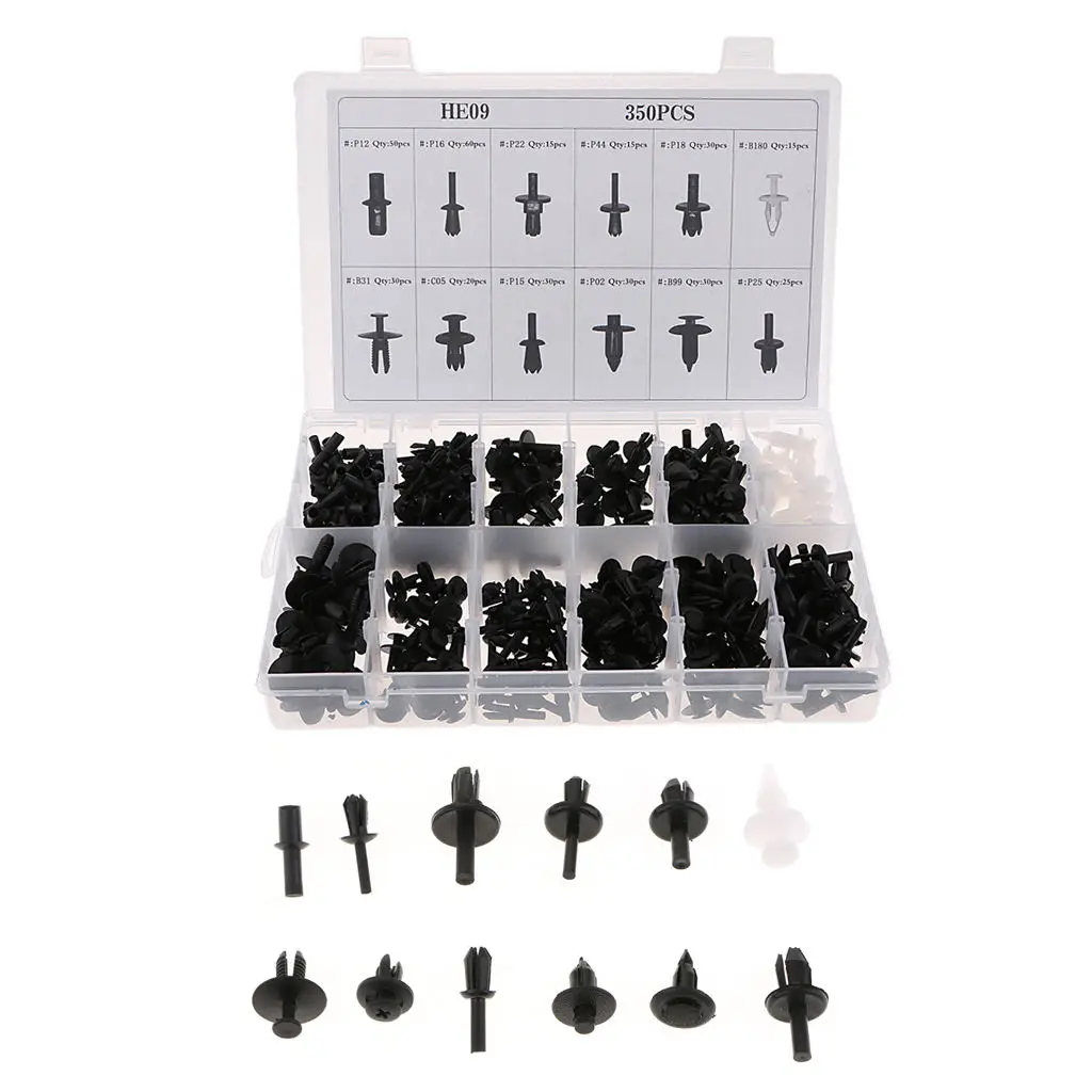 

350 упаковка универсальных фиксаторов бампера нажимного типа для кузова автомобиля прочный нейлоновый заклепчатый зажим