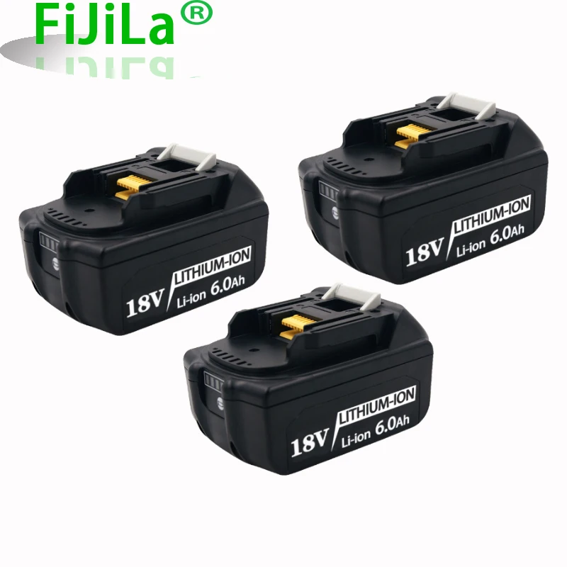 

Original 18V 6Ah Rechargeable Battery Li-Ion Battery Replacement Power Tool Battery for MAKITA BL1880 BL1860 BL1830+3A Charger
