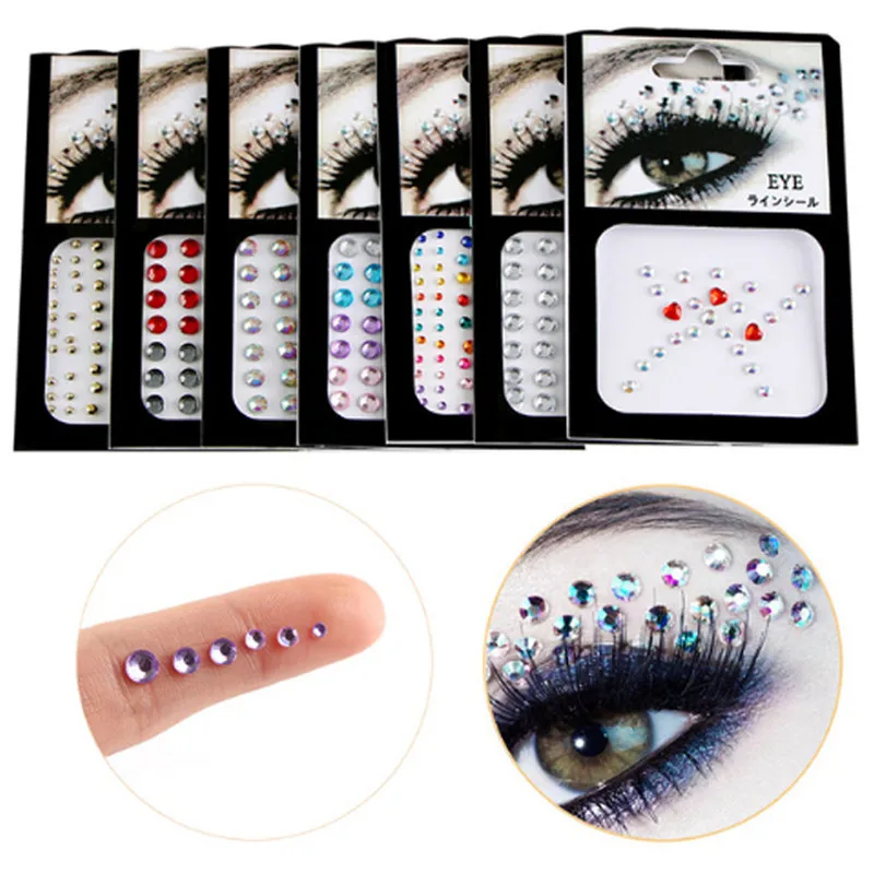 1 шт. клейкие украшения для лица драгоценные камни временные тату глаза