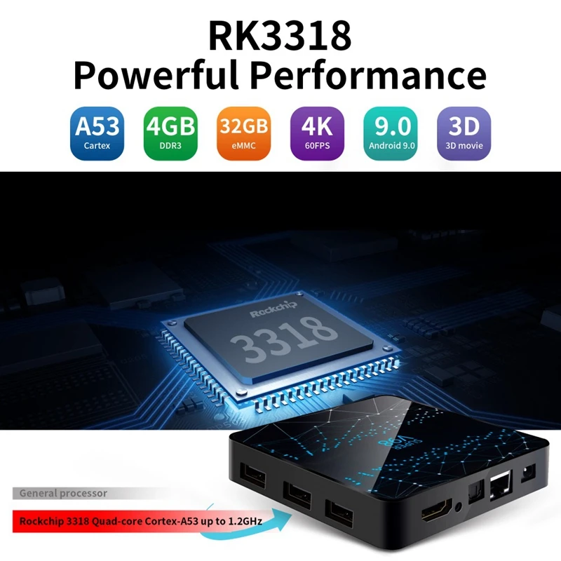 Для Smart tv Box V98 RK3318 Ram 4 Гб Rom 32 ГБ Android 9 0 интернет медиаплеер 2 4G wifi bluetooth Поддержка 1080P