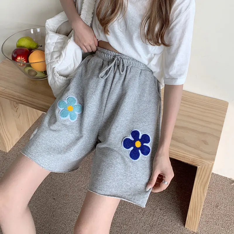 

Student age reduction net safflower leisure pants women's summer wear large size loose show thin fashion sports wide leg pants