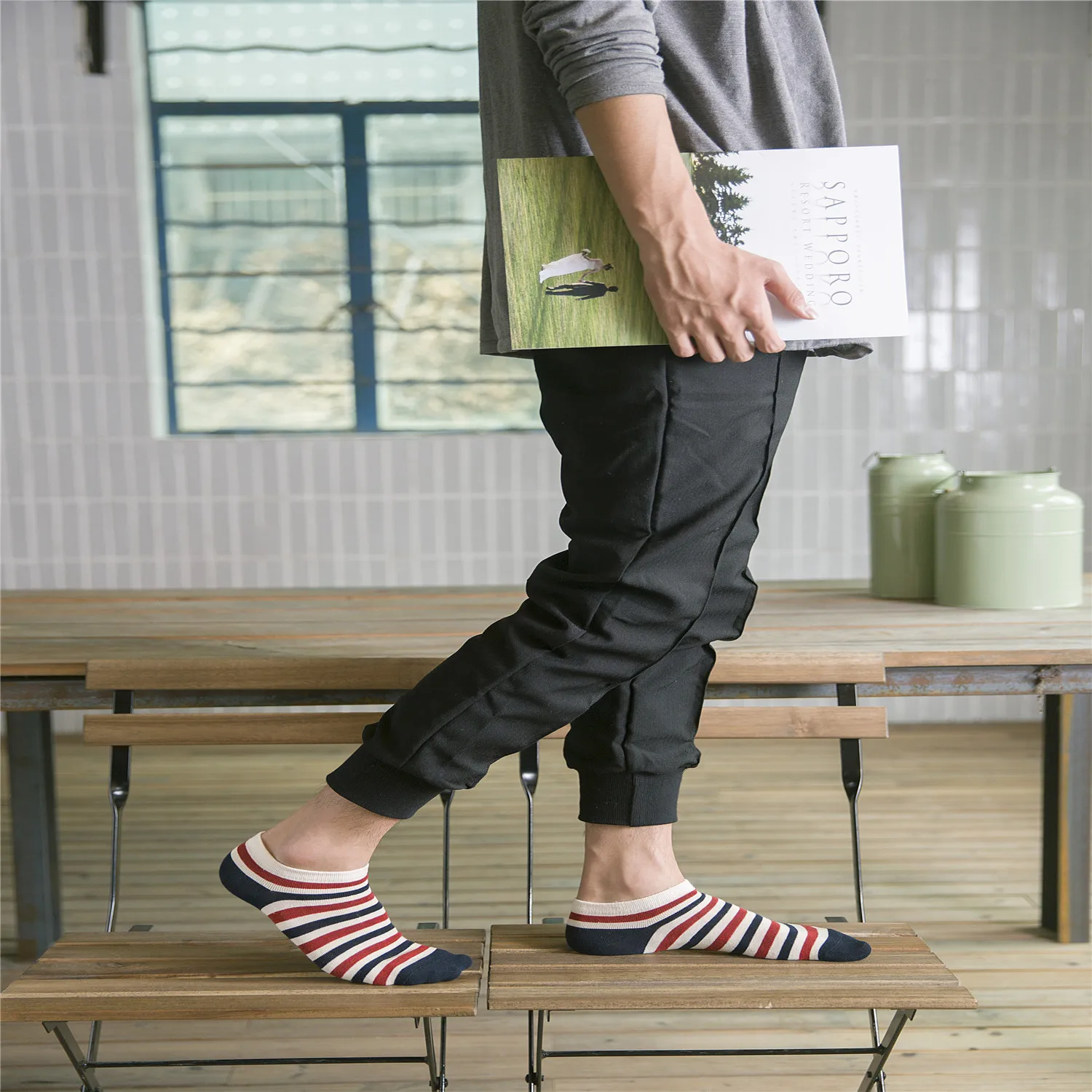 Летние носки из чистого хлопка мужские носки-лодочки короткие рисовые персонажи