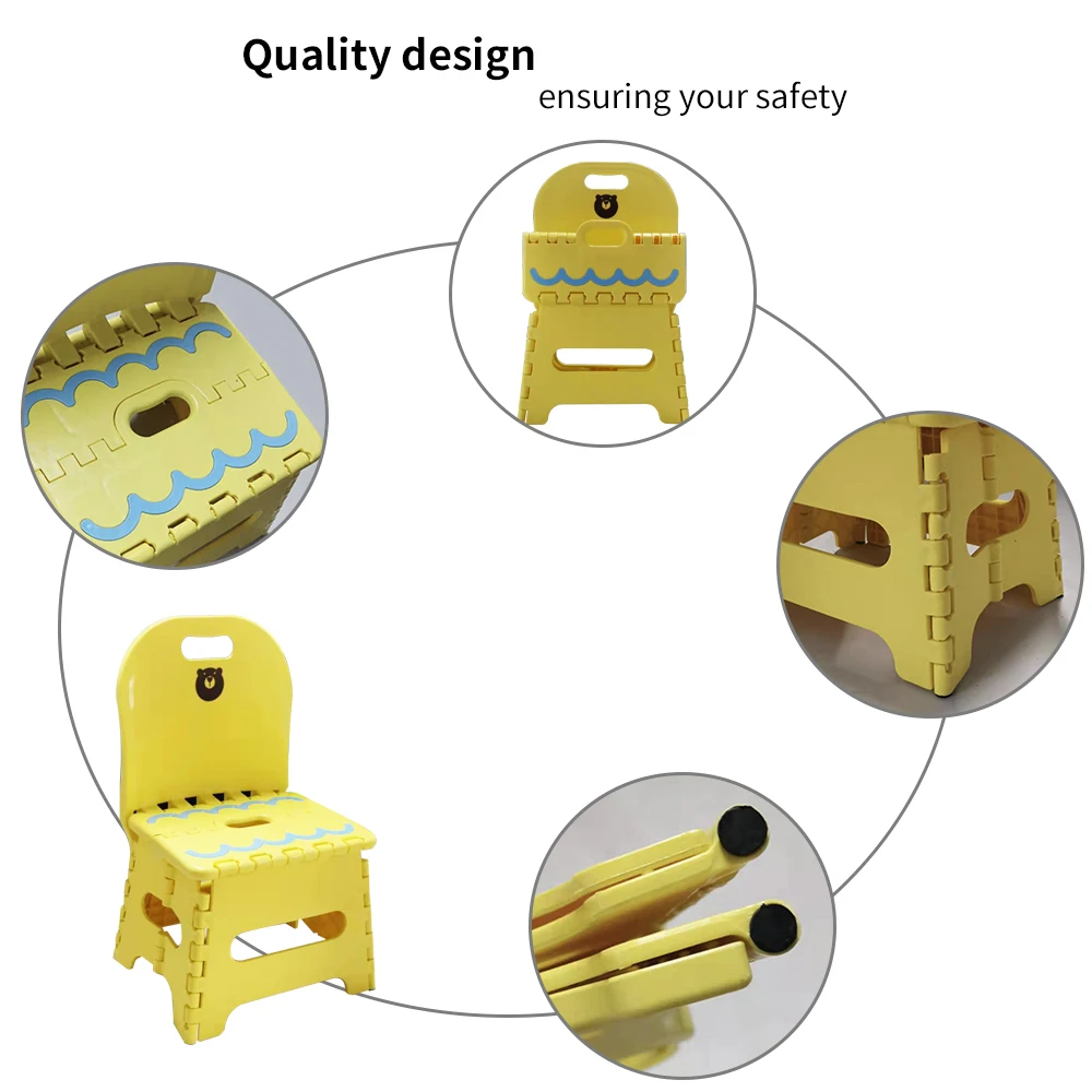 Складной шаговый стул 7 дюймов со встроенной ручкой пластиковый