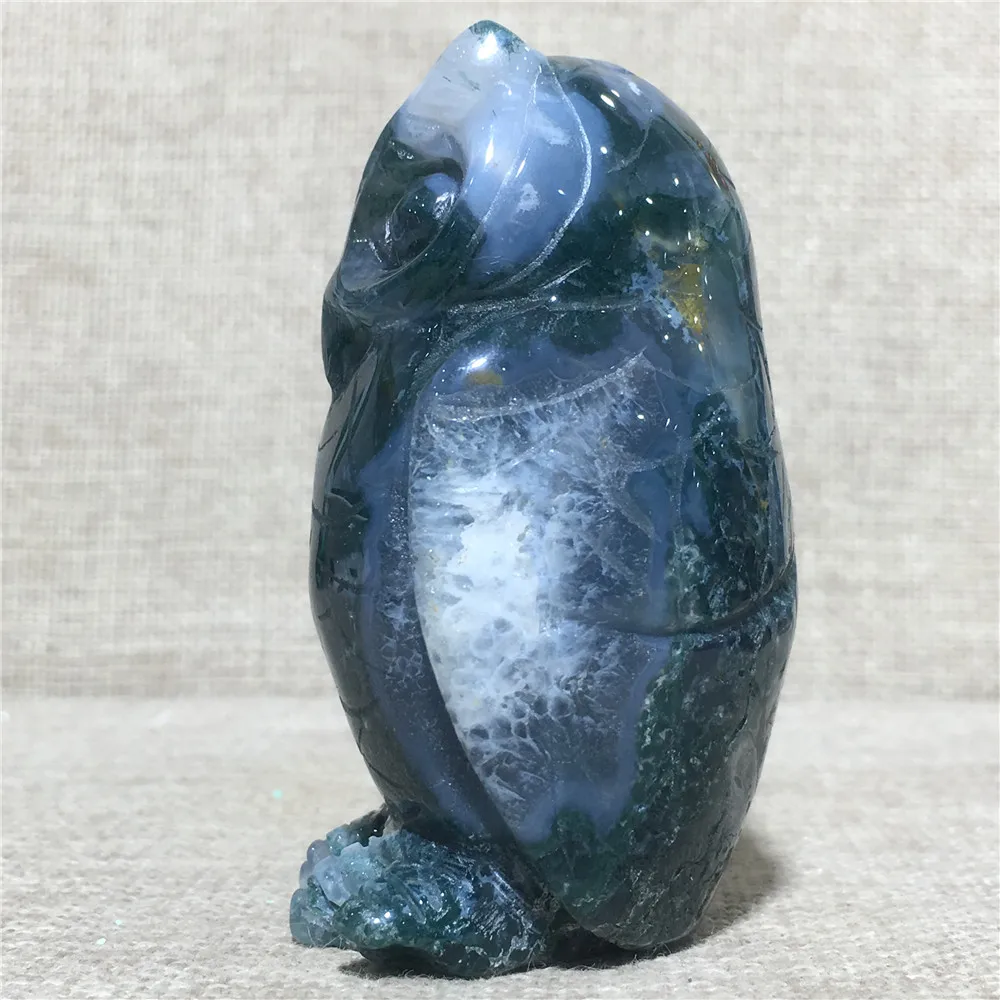 

Natural Moss Agate Quartz Crystal Handiwork Stones Wedding Home Decoration Chakras Treatment Halloween Gift Reiki Healing Owl