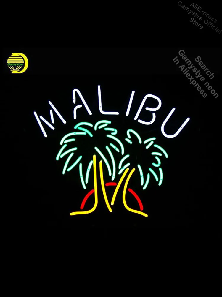 Neon Sign for Malibu Rum Tree Bulb sign handcraft Commercial neon signboard Beer Bar Arcade logo guitar | Лампы и освещение