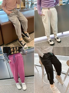 Girls Spring Autumn Loose Pants New Childrens Casual Pants Sports Girls Wear Trousers Sweatpants