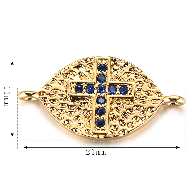 Neovivi Cross Charms Oval Bead Micro Pave Black CZ Charm for Jewelry Making Women Bracelet DIY Necklace Men Accessories | Украшения и