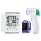 ИК-термометр + Пальчиковый Пульсоксиметр SpO2, монитор насыщения кислородом, измерение пульса и артериального давления