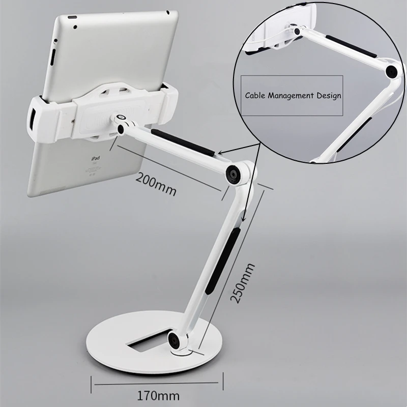 

Aluminum Desktop Tablet Stand Adjustable Mobile Phone Stand Rotation Long Arm Bracket for iPad Air Mini Pro 4-13'' Stand Holder