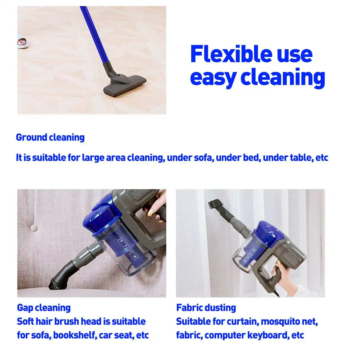 

Vertical Handheld Vacuum Cleaner 13800Pa Stronge Suction For Home Cleaning Dust Collector Household Sweeper Mopping Machine