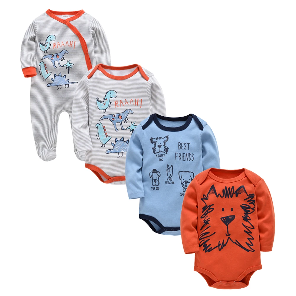 Комплект одежды из 4 предметов для маленьких девочек roupas de bebe Одежда хлопка с