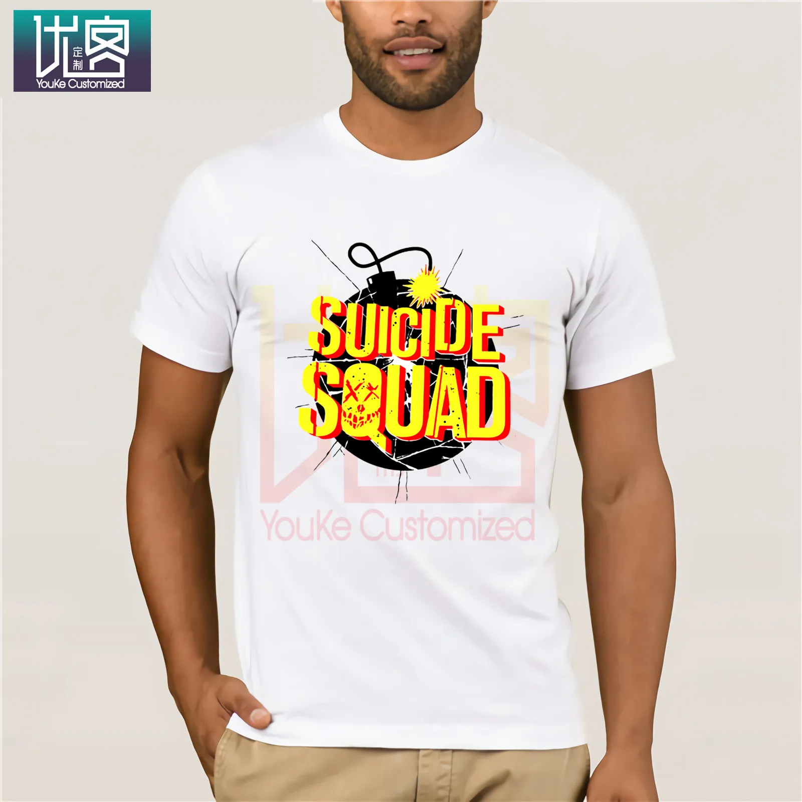 Футболка отряд самоубийц футболка с героями отряда топы Harley Quinn Joker повседневный